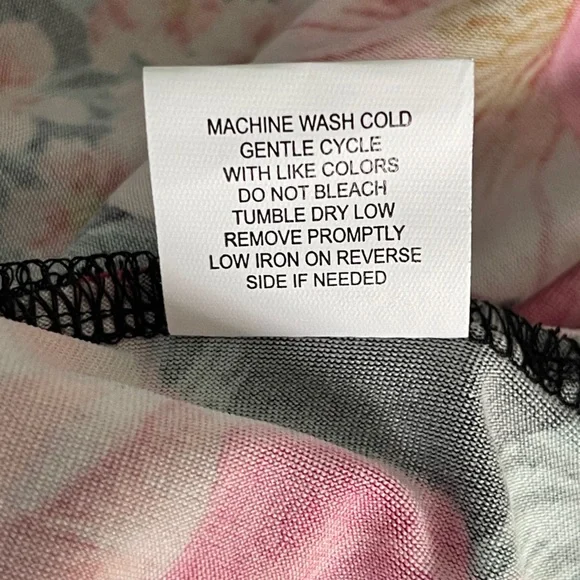 NY Collection Women’s Black Floral Dress Size Large - Picture 5 of 7